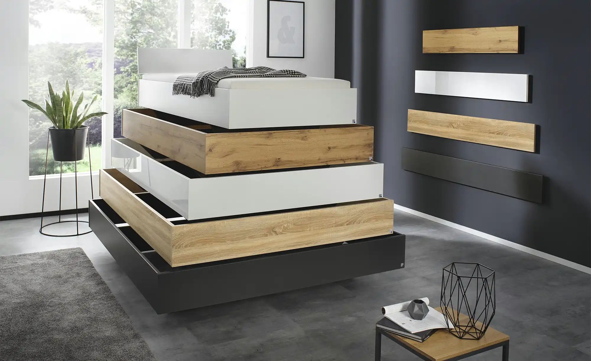 Futonbett Phoenix Eiche Sonoma (Nachbildung), 180x200 cm