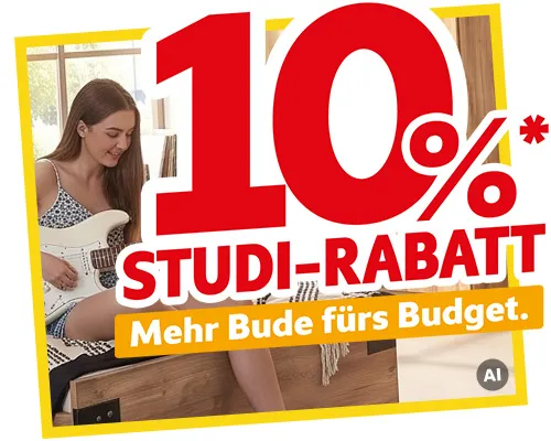 10% Studi-Rabatt*. Mehr Bude für's Budget.
