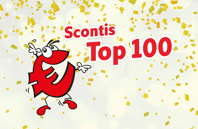 Scontis Top 100 mit Sconti und Konfetti
