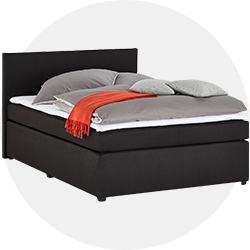 Schwarzes Boxspringbett