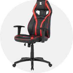 Schwarz-roter Gamingstuhl