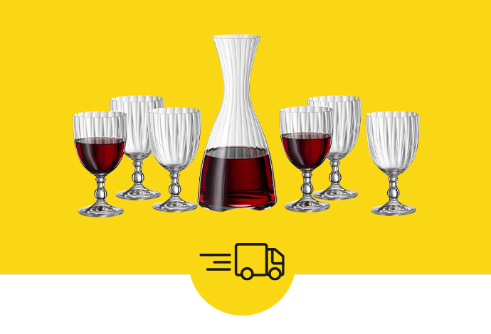 Karaffe, Gläser und Lieferwagen-Icon