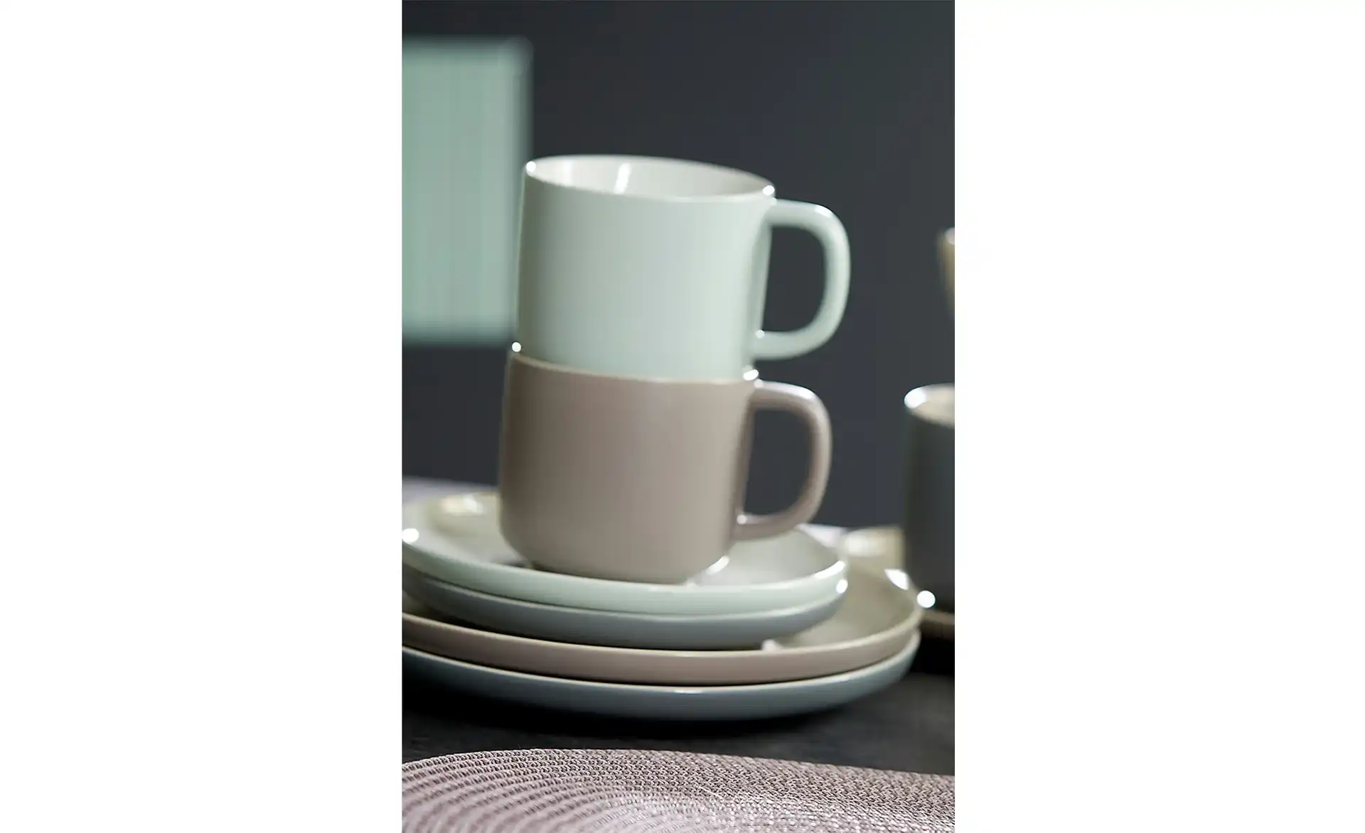 Ritzenhoff & Breker Koffiemokken set Jasper, 4-delig, elk 320 ml, taupe, aardewerk