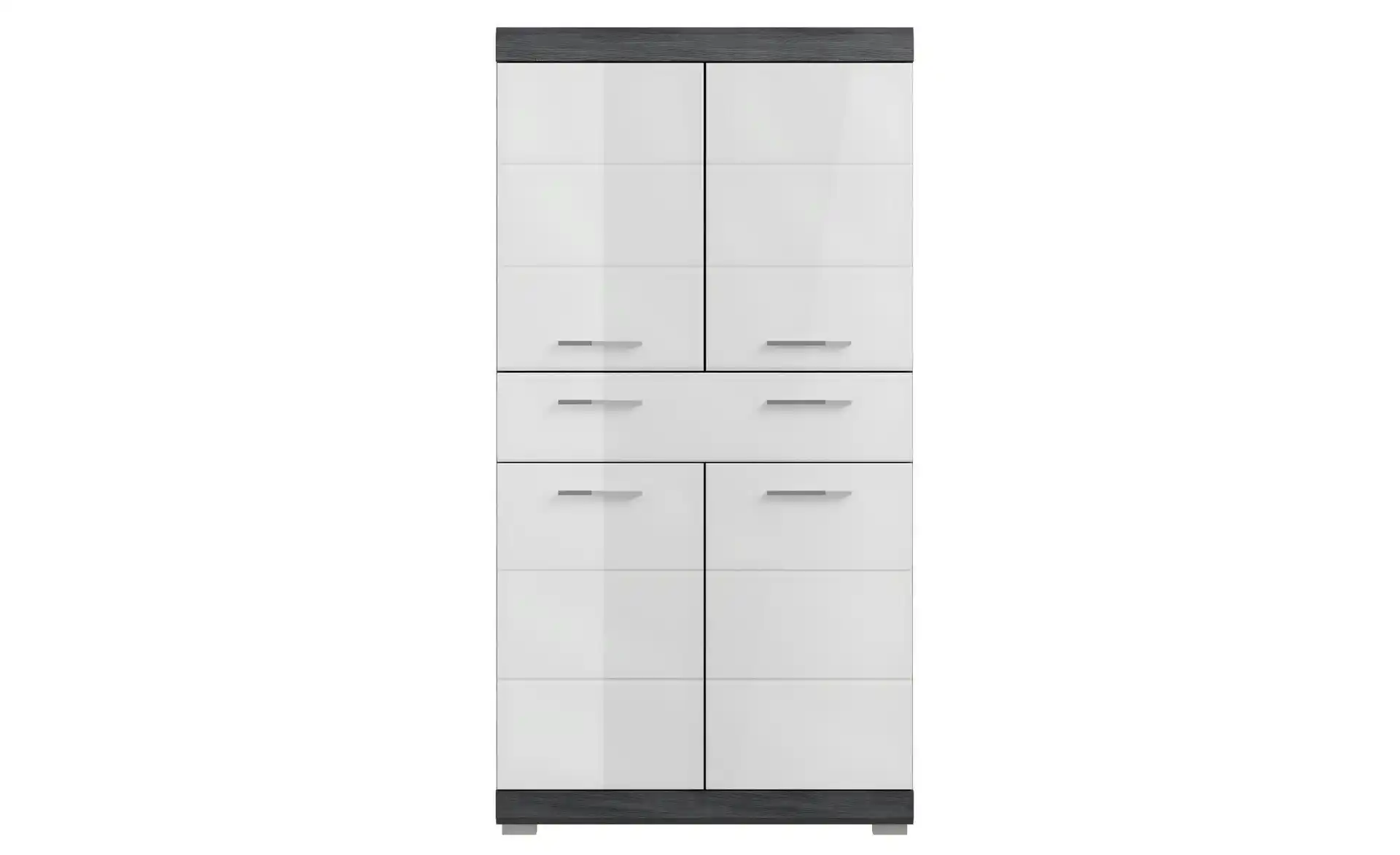 Midischrank SCHLOONSEE, Breite 74cm, 4 Türen, 1 Schubkasten, 4 Fächer, MDF-Front in verschiedenen Farben erhältlich, Badmöbel, Badschrank, Schrank, Bad Schloonsee