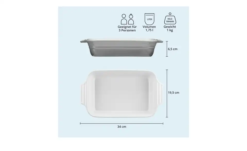 KHG Auflaufform, Bild mit Text