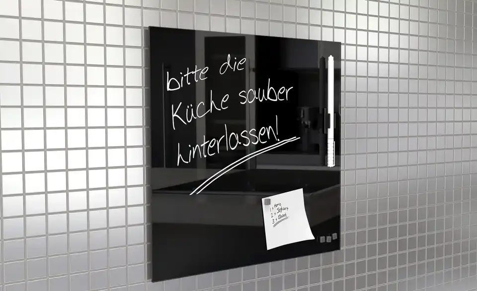 Memoboard 30x30 cm Schwarz, in Wohnsituation