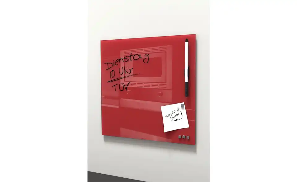 Memoboard 30x30 cm Rot, in Wohnsituation