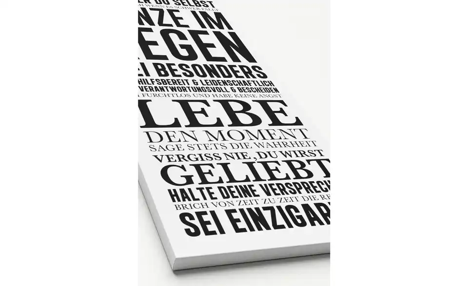 Kunstleinwand 30x80 cm "Hausordnung I", Perspektive