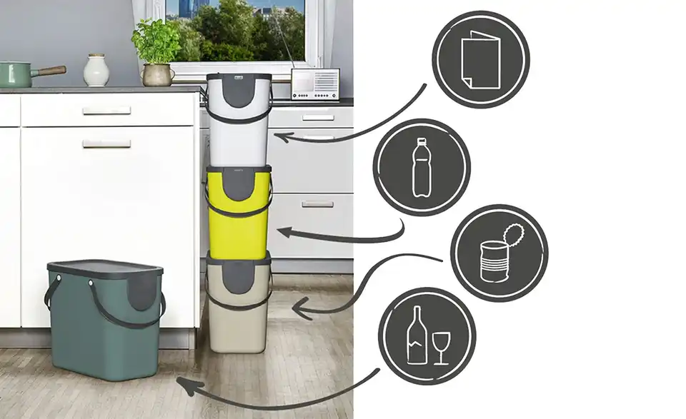 Rotho Abfallbehälter 25 Liter Albula, in Wohnsituation