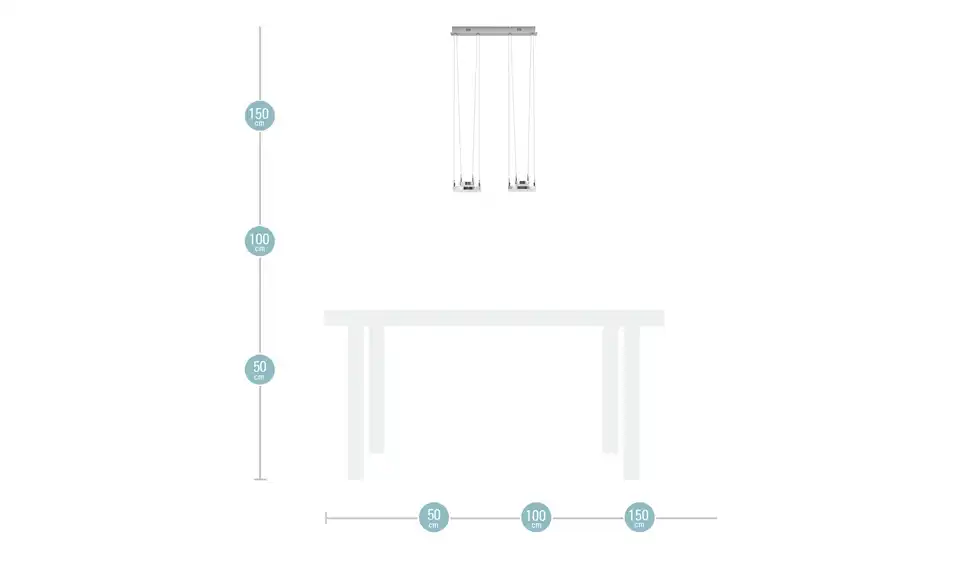 Meisterleuchten LED-Pendelleuchte, Bemaßung