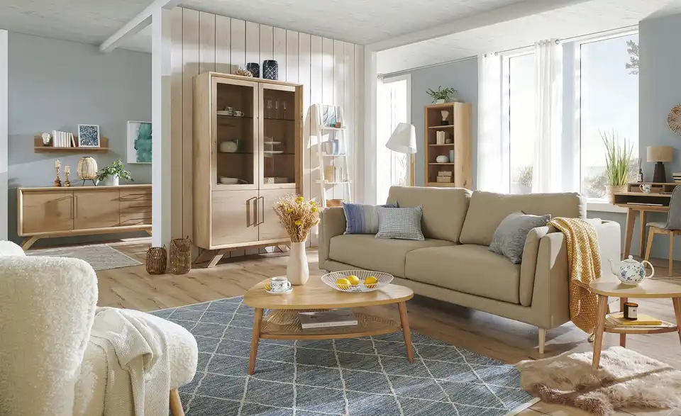 Naturteppich handgewebt, in Wohnsituation