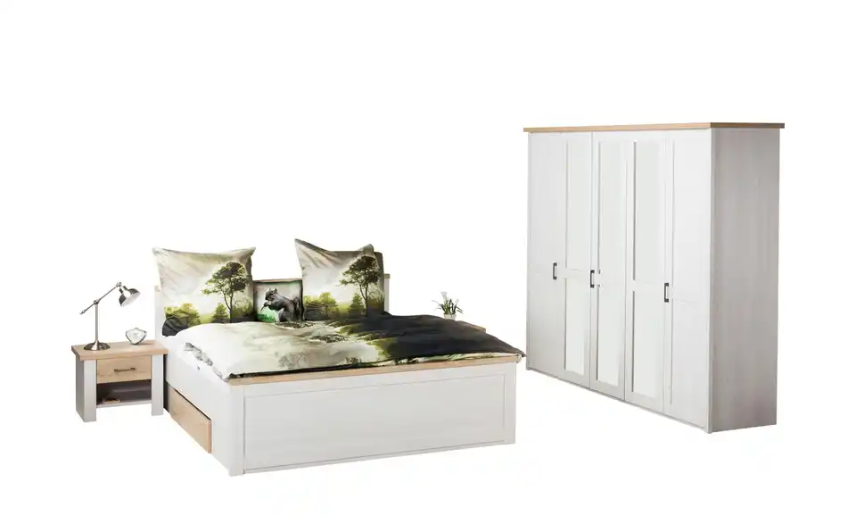 Bett mit 2 Nachtkommoden Luca, in Wohnsituation