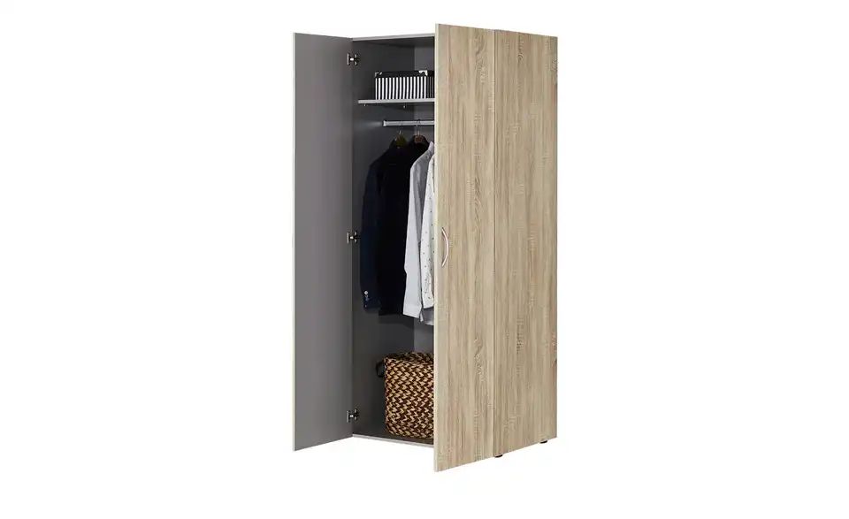 Schrank, 2-türig Multischrank-System | 80 cm, Eiche sägerau (Nachbildung)