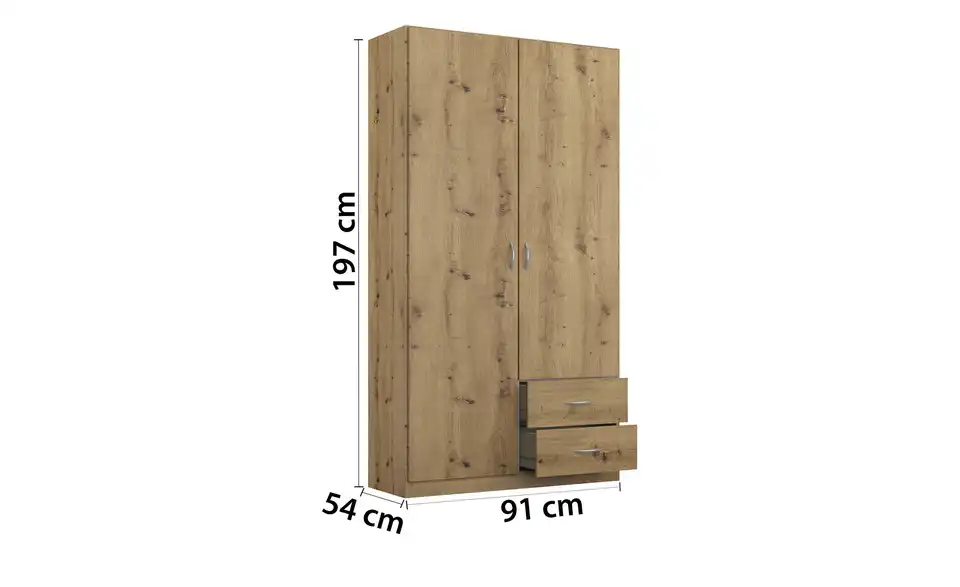 Kleiderschrank Case, Bemaßung