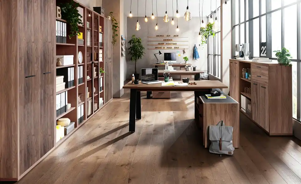 Eckschreibtisch mit Sideboard Donez, in Wohnsituation