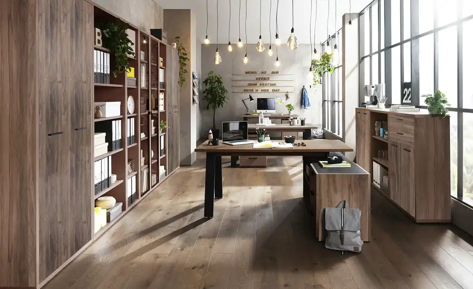 Eckschreibtisch mit Sideboard Donez, in Wohnsituation