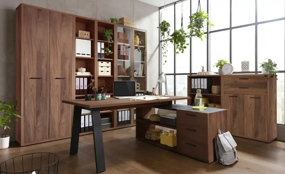 Eckschreibtisch mit Sideboard Donez, in Wohnsituation