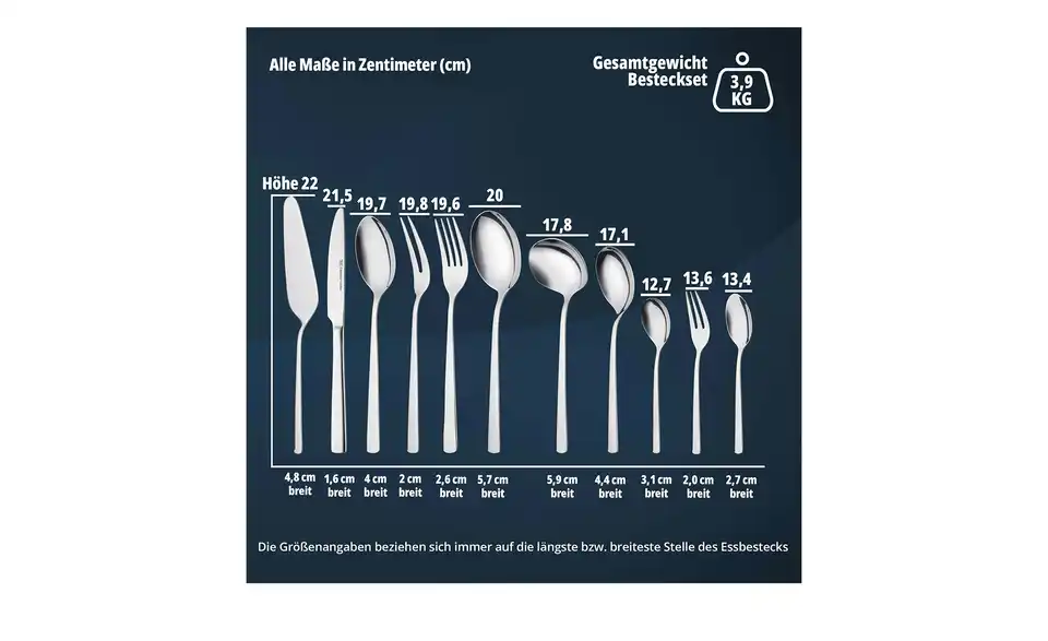 KHG Besteckset, 68-teilig "710", Bild mit Text
