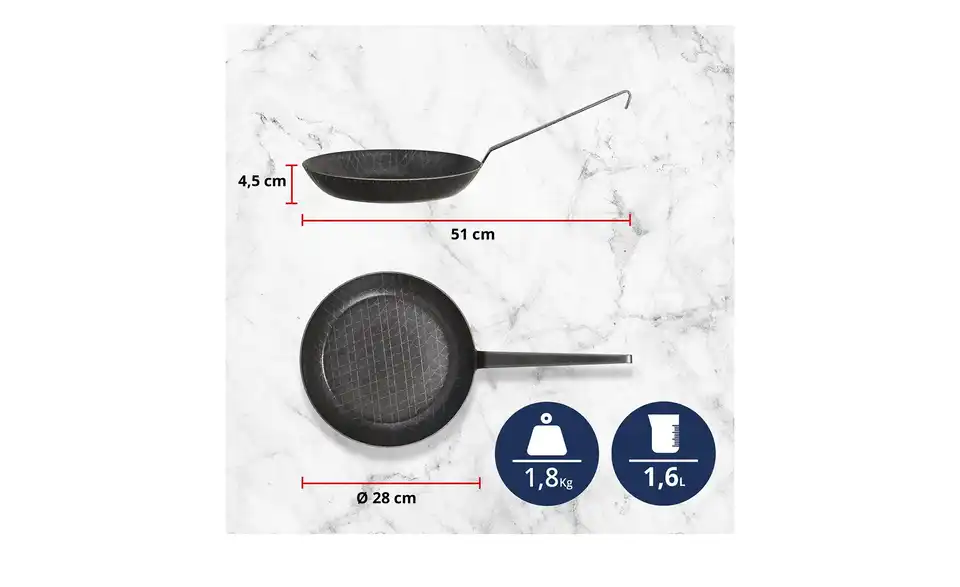 Meisterkoch Bratpfanne FERRO, Bild mit Text