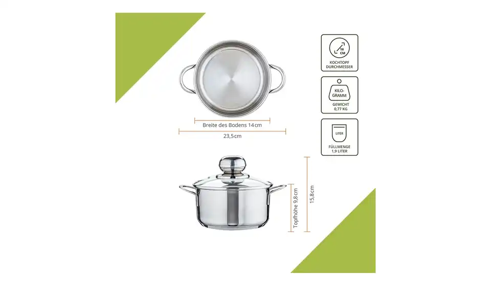 levelone Fleischtopf 16cm Basic, Bild mit Text