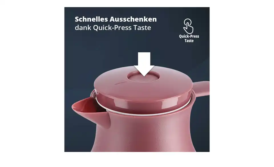 KHG Isolierkanne 1 l rot Anton, Bild mit Text