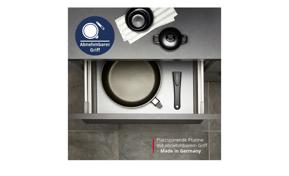 Meisterkoch Pfanne hoch 28cm GENIUS, Bild mit Text