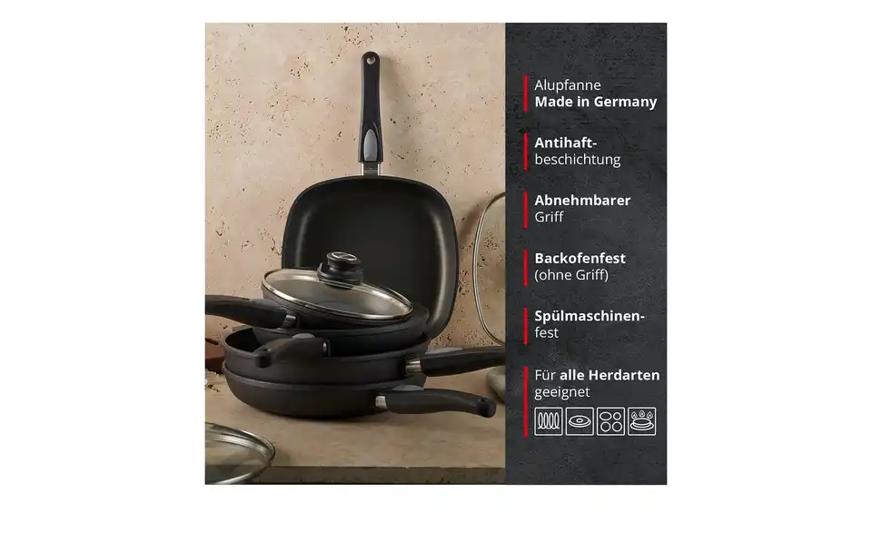 Meisterkoch Pfanne hoch 28cm GENIUS, Bild mit Text