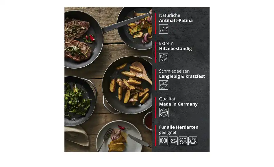 Meisterkoch Servierpfanne FERRO, Bild mit Text