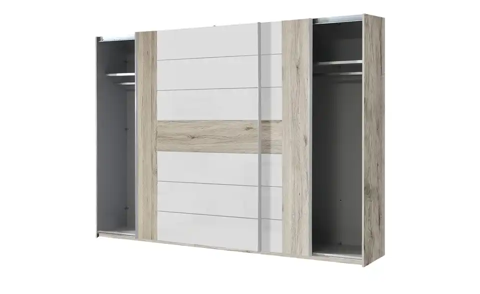 Schwebetürenschrank Rondino, geöffnet