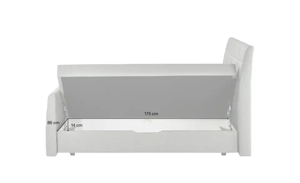 Boxspringbett Bonny, Bemaßung