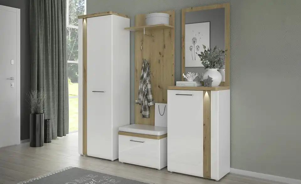 Garderobenbank Tulcan, in Wohnsituation