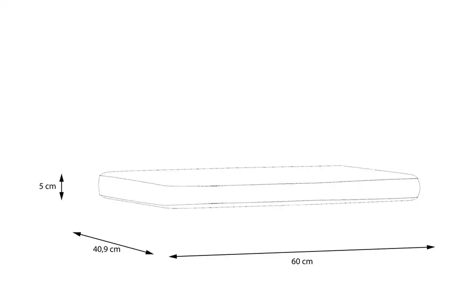 Sitzkissen Tulcan, Bemaßung