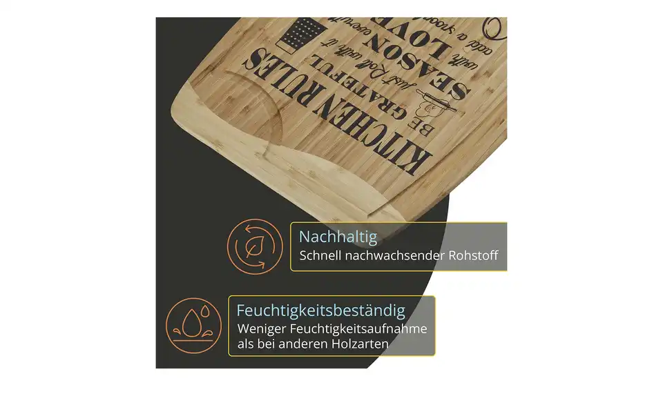 for friends Bambus-Schneidebrett, Bild mit Text