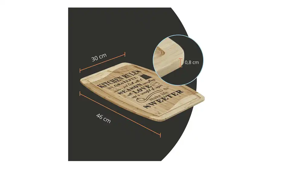 for friends Bambus-Schneidebrett, Bild mit Text