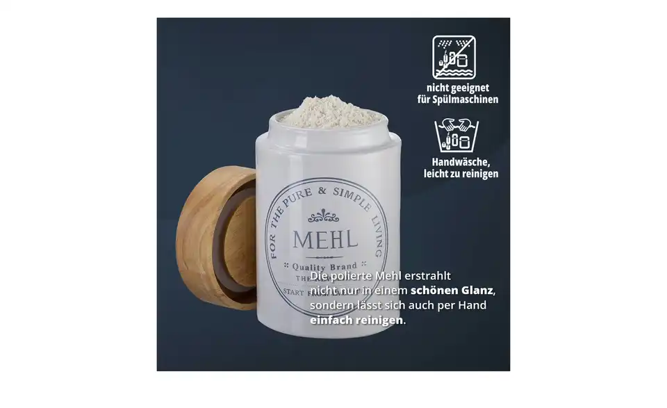 KHG Aufbewahrungsdose Mehl, Bild mit Text