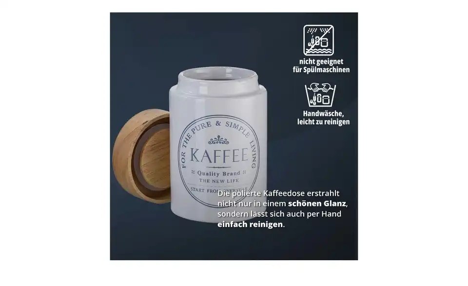 KHG Aufbewahrungsdose Kaffee, Bild mit Text