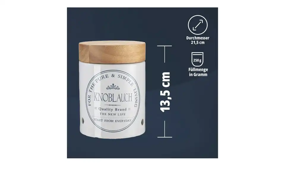 KHG Aufbewahrungsdose Knoblauch, Bild mit Text