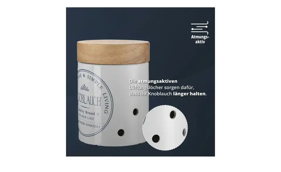 KHG Aufbewahrungsdose Knoblauch, Bild mit Text