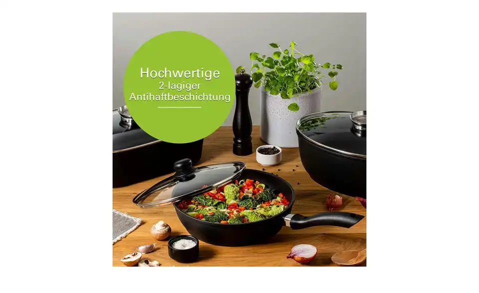 for friends Schmorpfanne 28 cm, Bild mit Text