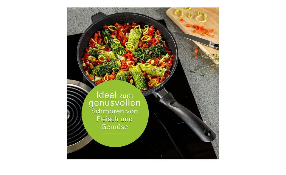 for friends Schmorpfanne 28 cm, Bild mit Text