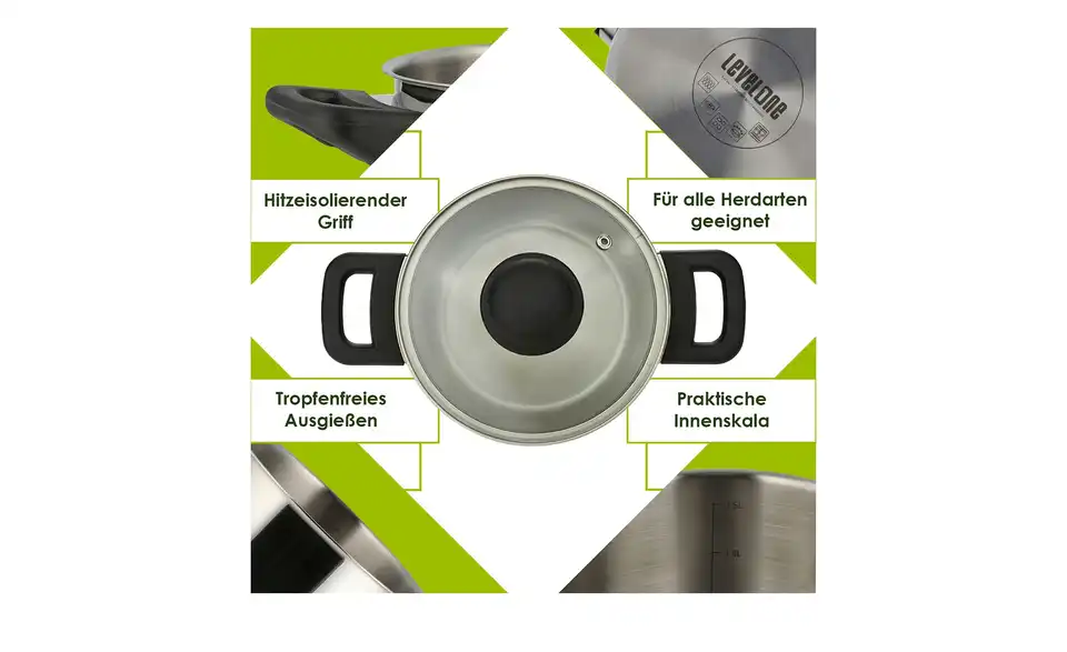 levelone Kochtopf 16 cm, Bild mit Text