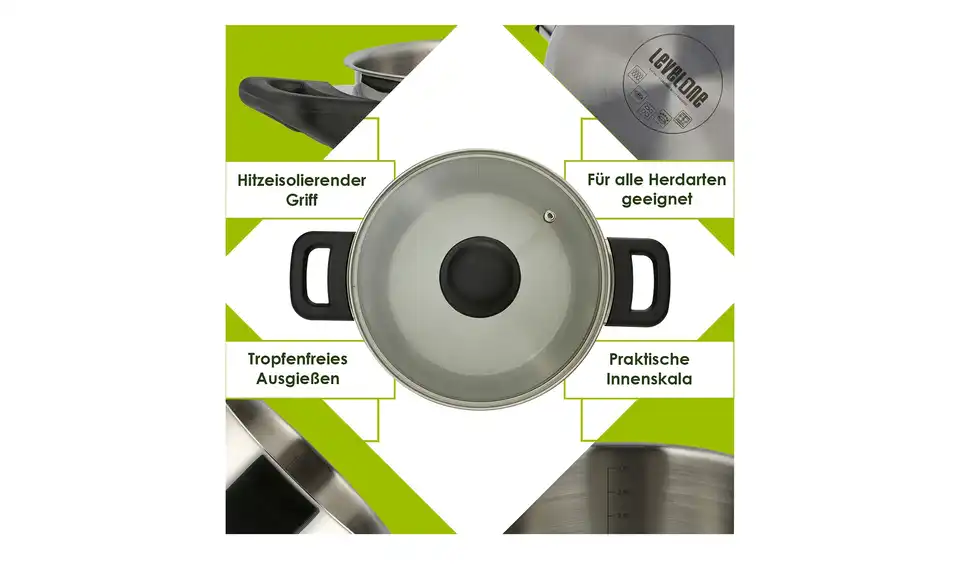 levelone Kochtopf 20 cm, Bild mit Text
