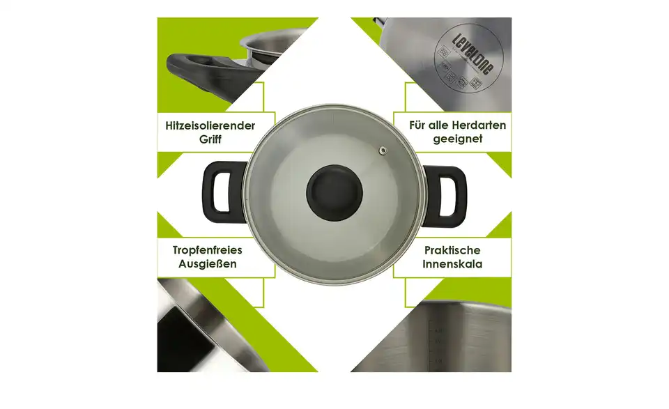 levelone Kochtopf 24 cm, Bild mit Text