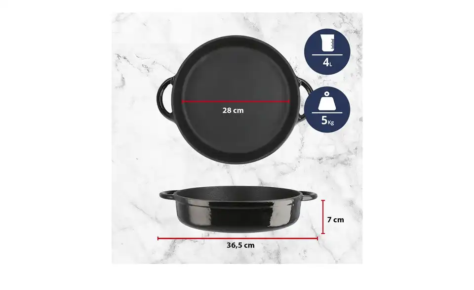 Meisterkoch Gusseisen-Servierpfanne OPUS, Bild mit Text