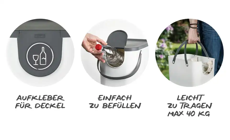 Rotho Abfallbehälter 25 Liter Albula, Detailansicht