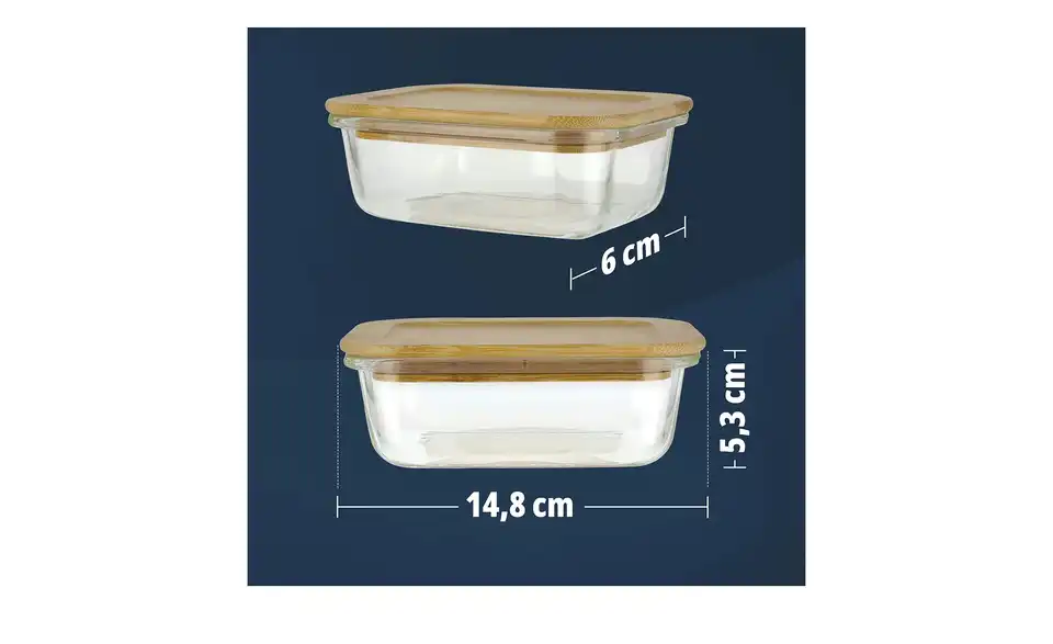 KHG Aufbewahrungsdose 370 ml rechteckig, Bild mit Text