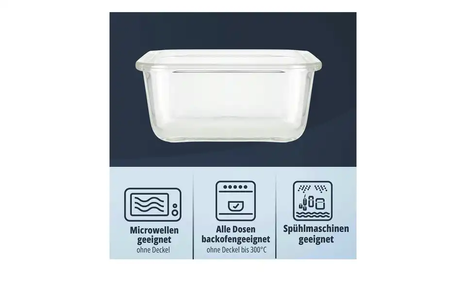 KHG Aufbewahrungsdose 520 ml quadratisch, Bild mit Text