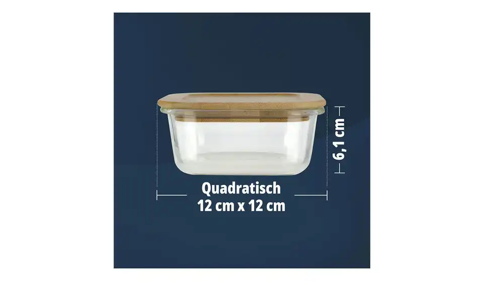 KHG Aufbewahrungsdose 520 ml quadratisch, Bild mit Text