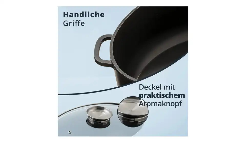 KHG Aromabräter aus Aluguss, Bild mit Text