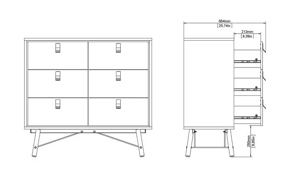 Kommode Ry, Frontansicht
